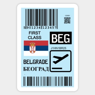 Belgrade Serbia travel ticket Sticker